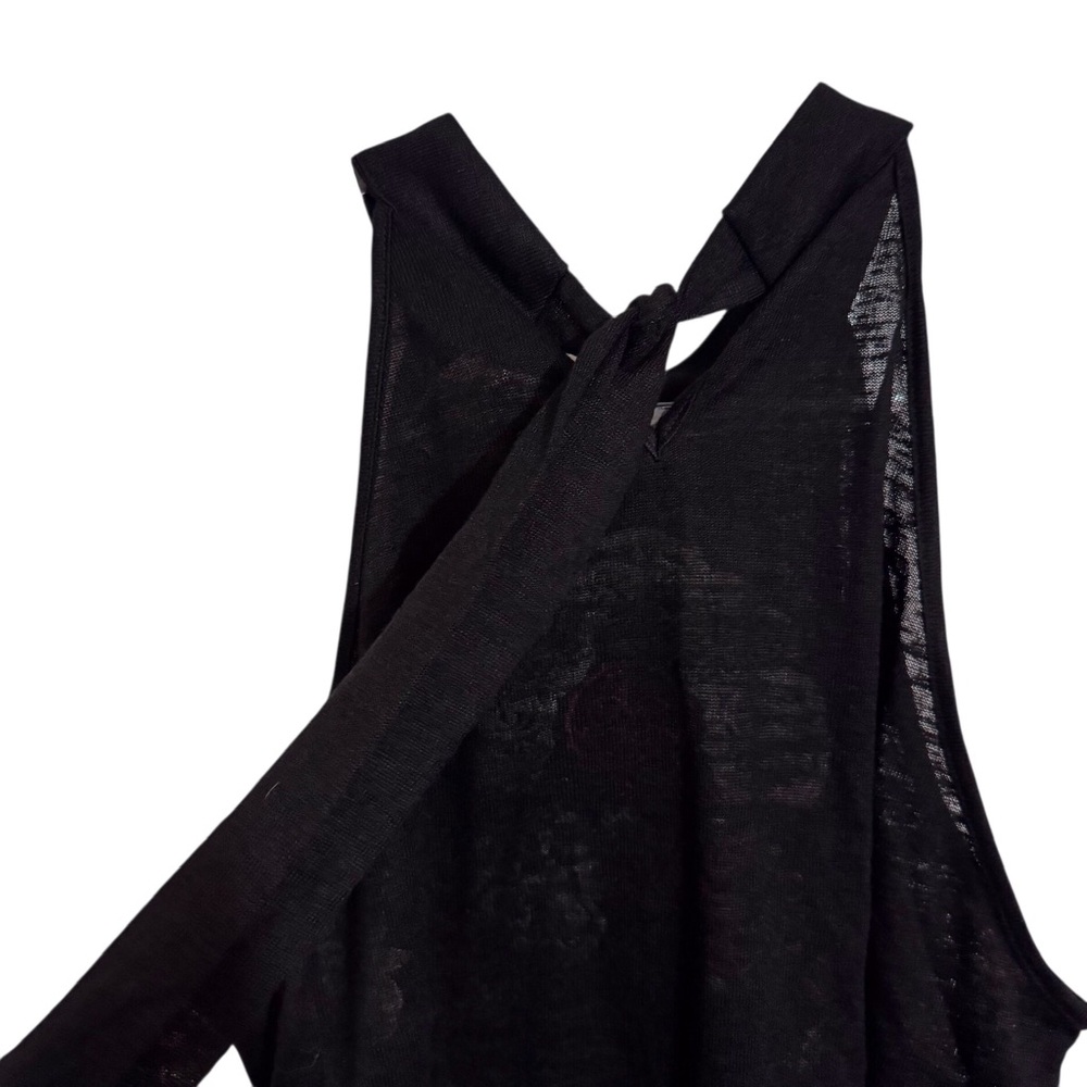 ❌❌Savanna Jane Large Black Pink Floral Embroidered Tank Top Blouse Boho Tie Back - Picture 4 of 8